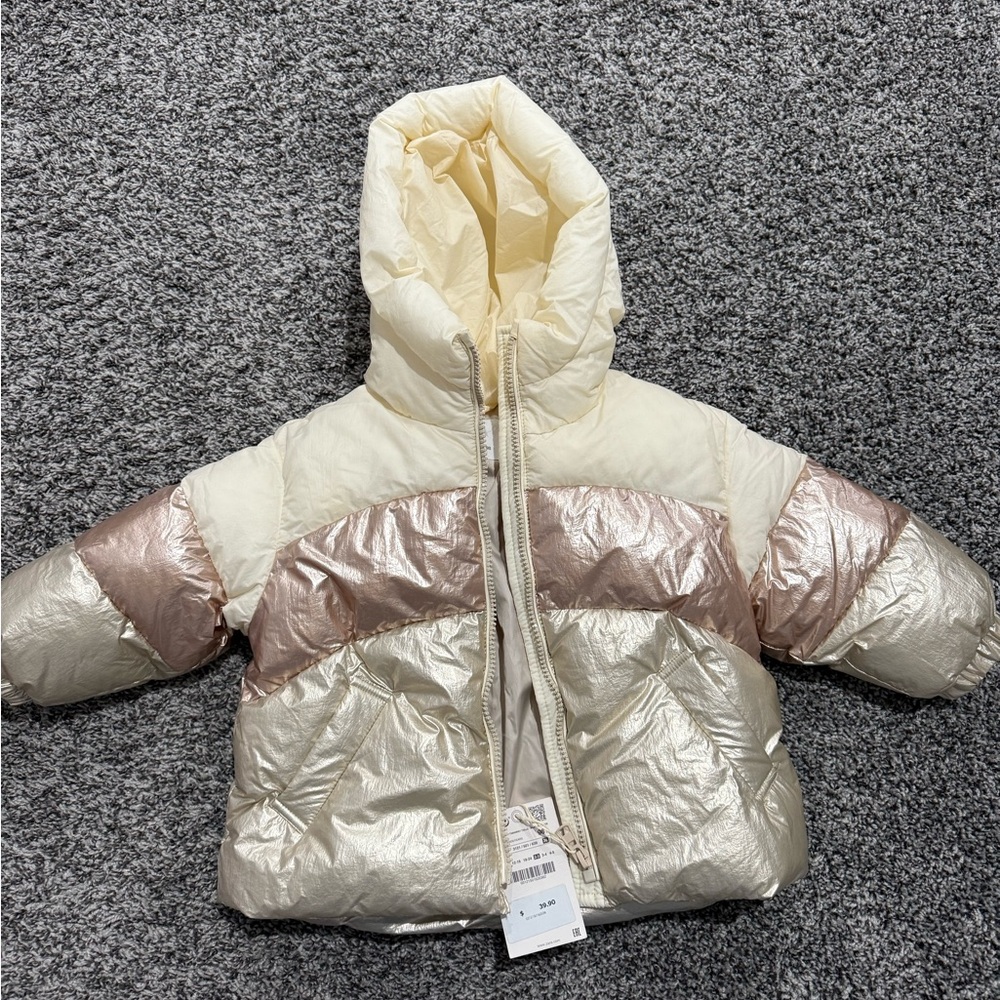 Zara Cream and Metallic Jacket